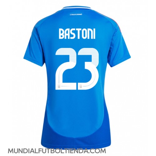 Camiseta Italia Alessandro Bastoni #23 Primera Equipación Replica Eurocopa 2024 para mujer mangas cortas